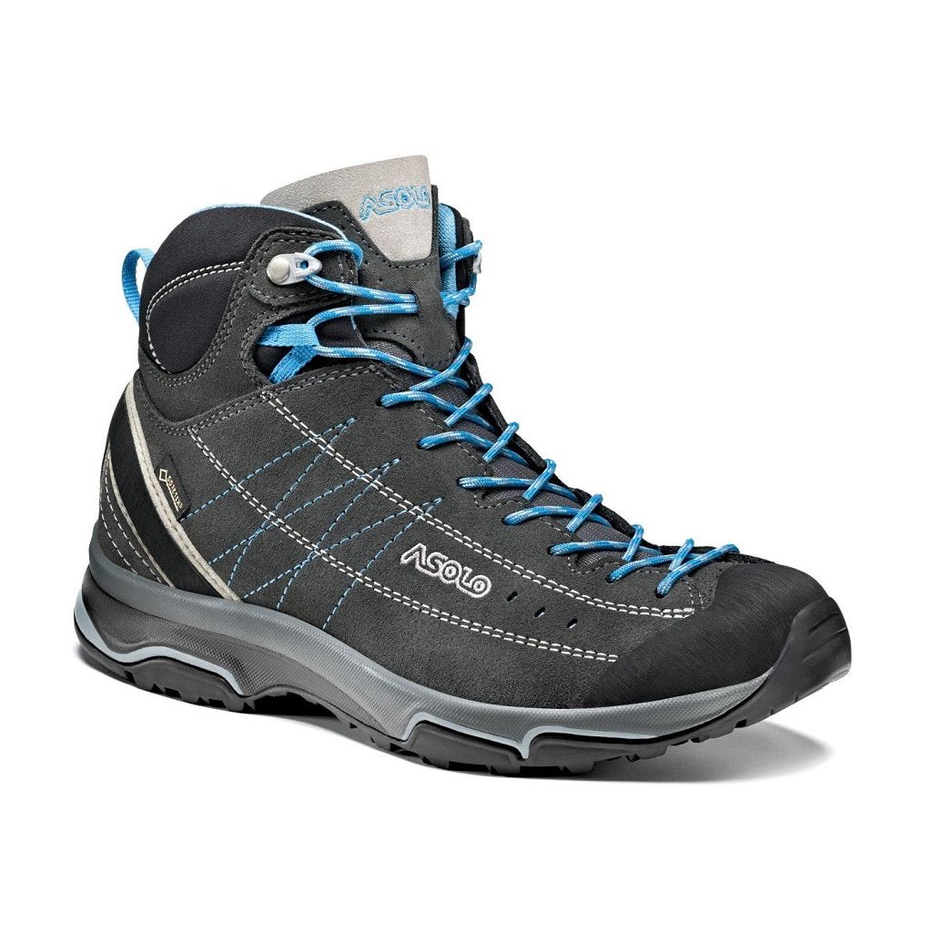 Bottes Asolo NUCLEON MID GV - Chaussure Randonnée Graphite/Silver/Cyan Blue Femme | WYD-04600889