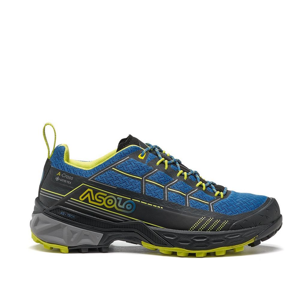 Chaussures Asolo BACKBONE GTX - Chaussure Randonnée Deep Water/Black/Safety Yellow Homme | GZI-61652481